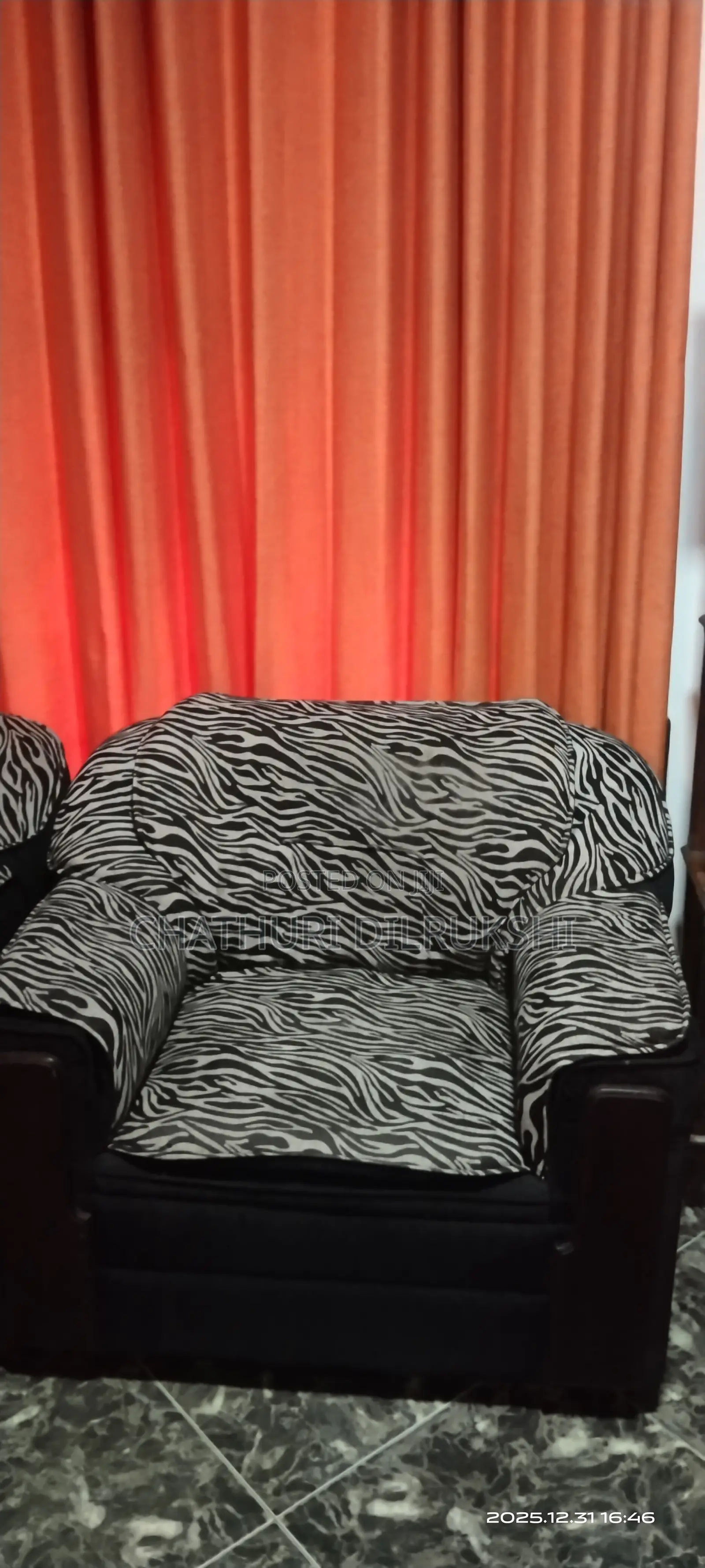 Elegant Zebra Print Imported Sofa Set