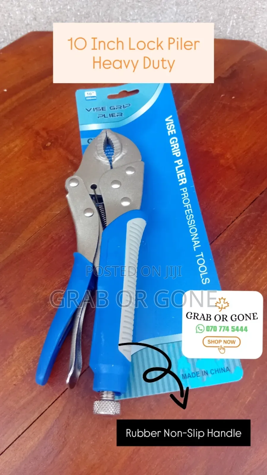 10-inch Locking Pliers Premium Alloy Steel, Curved Jaw With Wirecutter