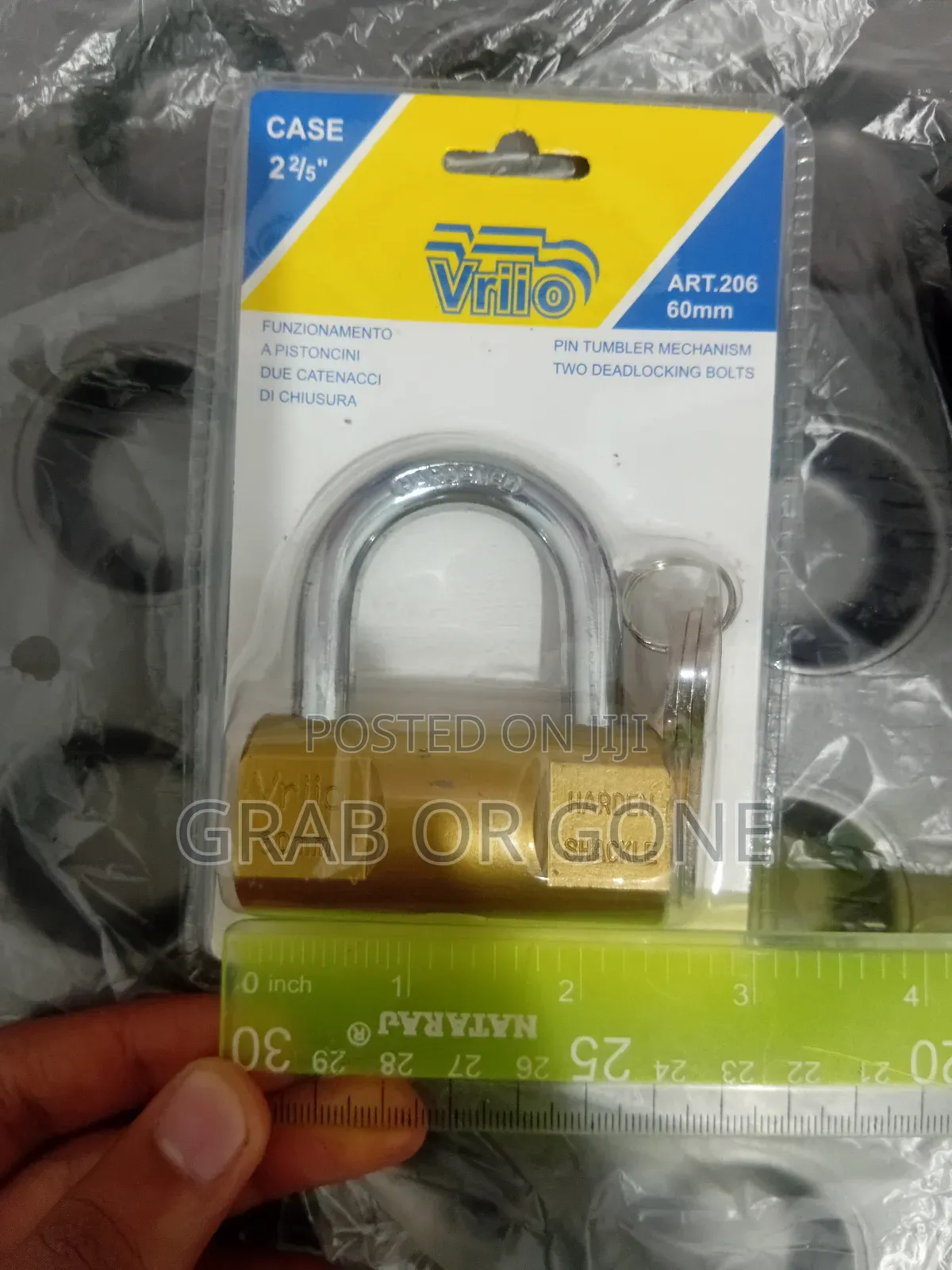 Barrell Lock Padlock With Hardened Steel Shackle – 60mm - Vriio