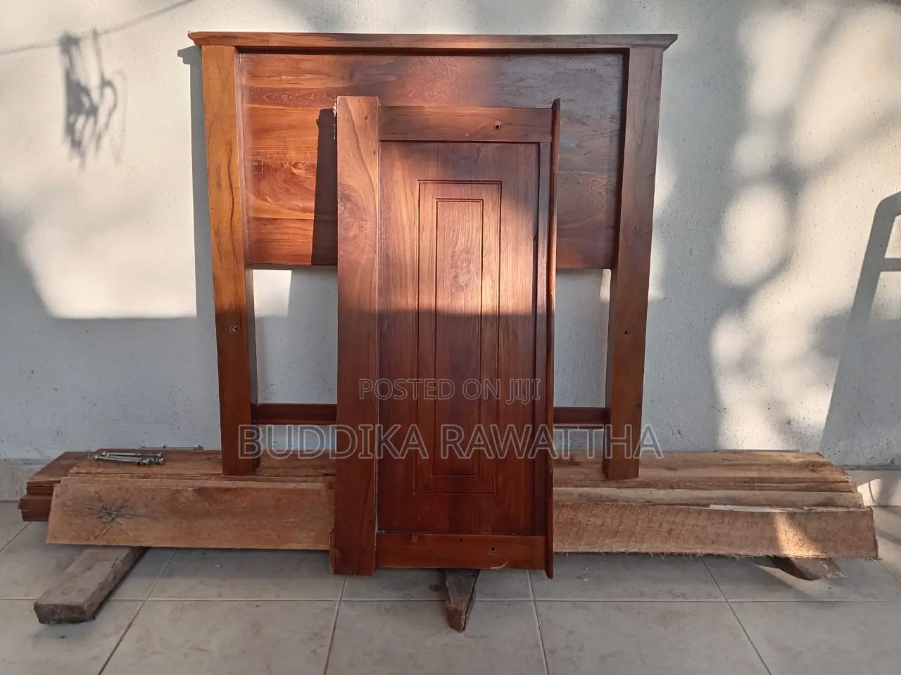 Bed Single Teak With Double Layer Mattress