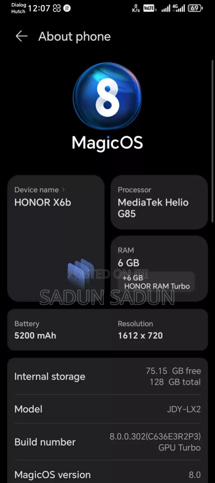 Honor X6b 128 GB Silver