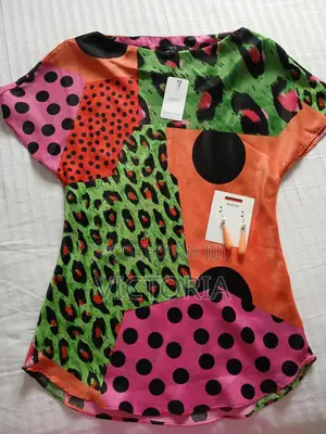 Next Patchwork Satin Blouse — New With Tag + Matching Earrings