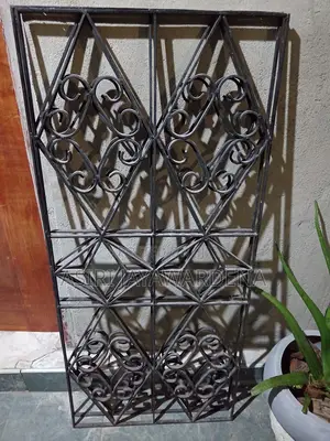 Jackwood(කොස්) Door Attached 2 Windows With Frame,Grills,Lock