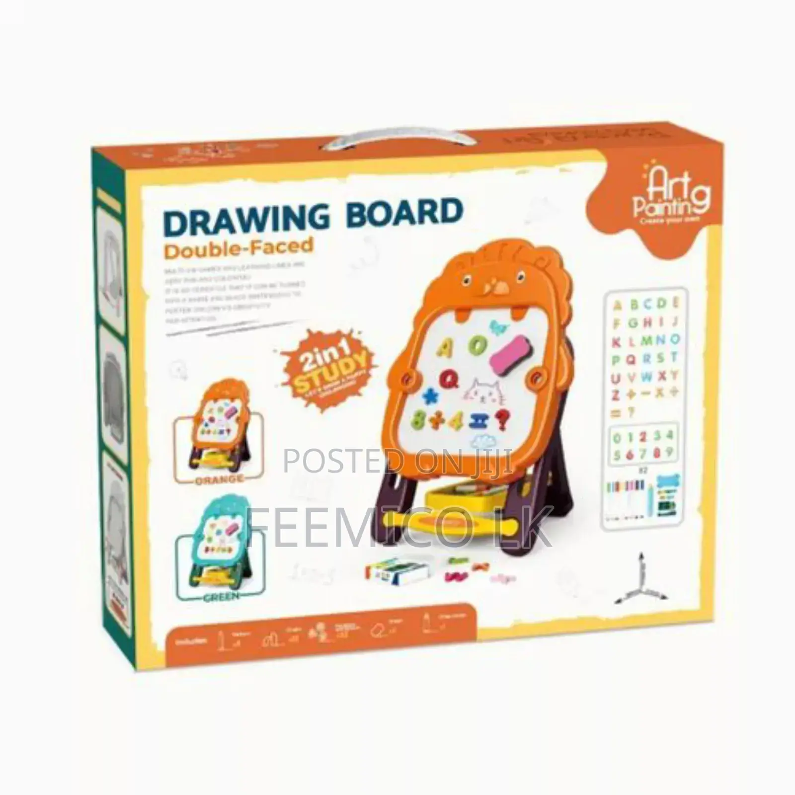 Double-sided Educational Board For Kids (Magnetic + Chalkboard)