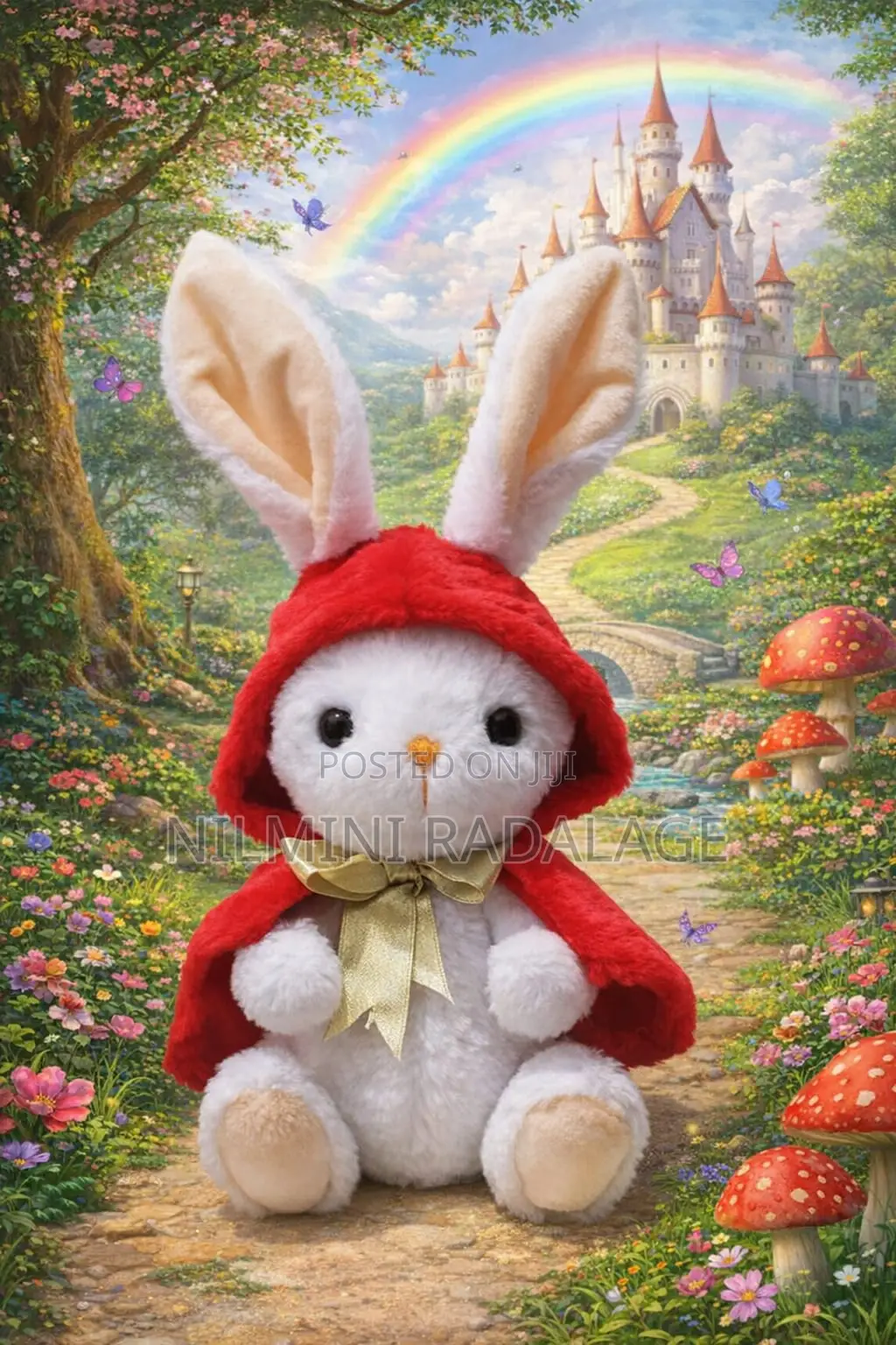 Handmade Soft Toy Red Riding Bunny
