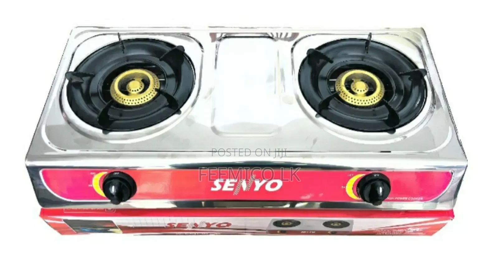 Senyo Gas Cooker 2 Burner Stainless Steel - Se-1996