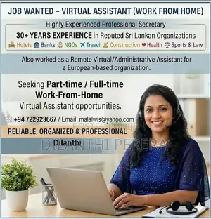Job Wanted – Virtual Assistant Position (Work From Home)