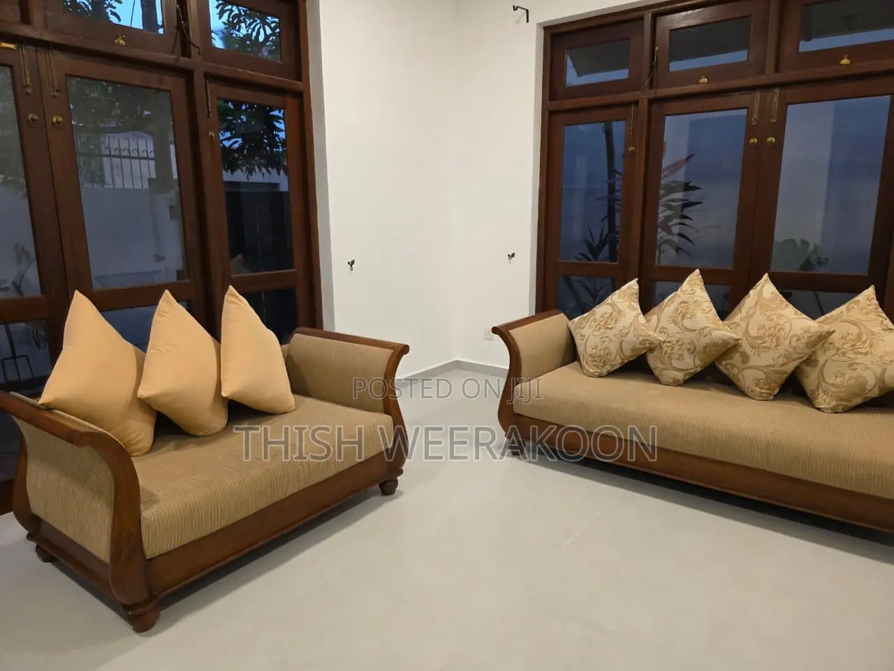 Sofa Set for Sale – Solid Teak Wood (3, 2, 2 Seater) - Rs.100,000