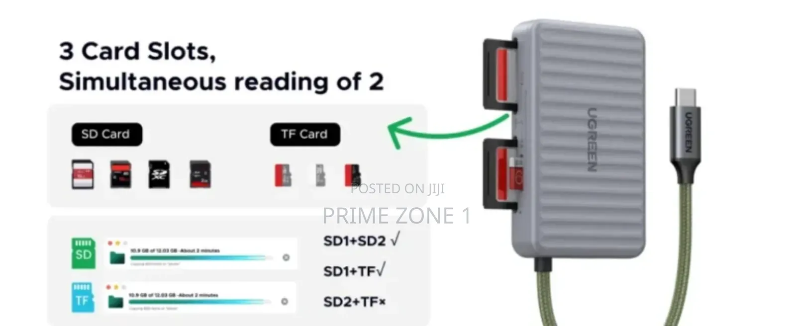 Ugreen 55886 Usb-C Multi Card Reader Case