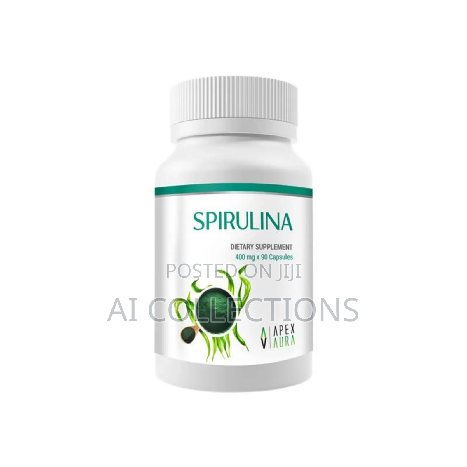 Apex Aura Spirulina Pure Natural Dietary Supplement 400mg, 90 Capsules