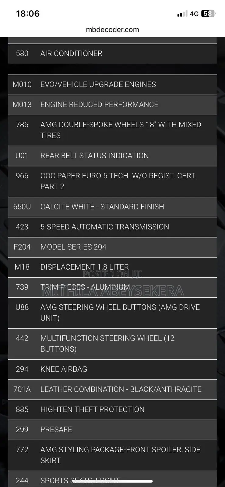 Mercedes-Benz C180 2011 Off white
