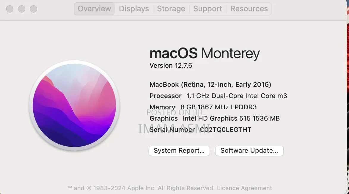 Laptop Apple MacBook 2015 8GB Intel Core M3 SSD 256GB