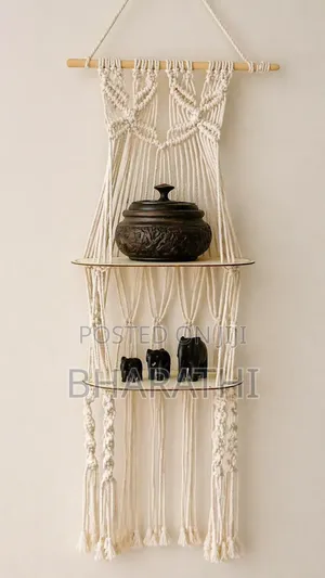 Handmade Macramé Hanging Shelf
