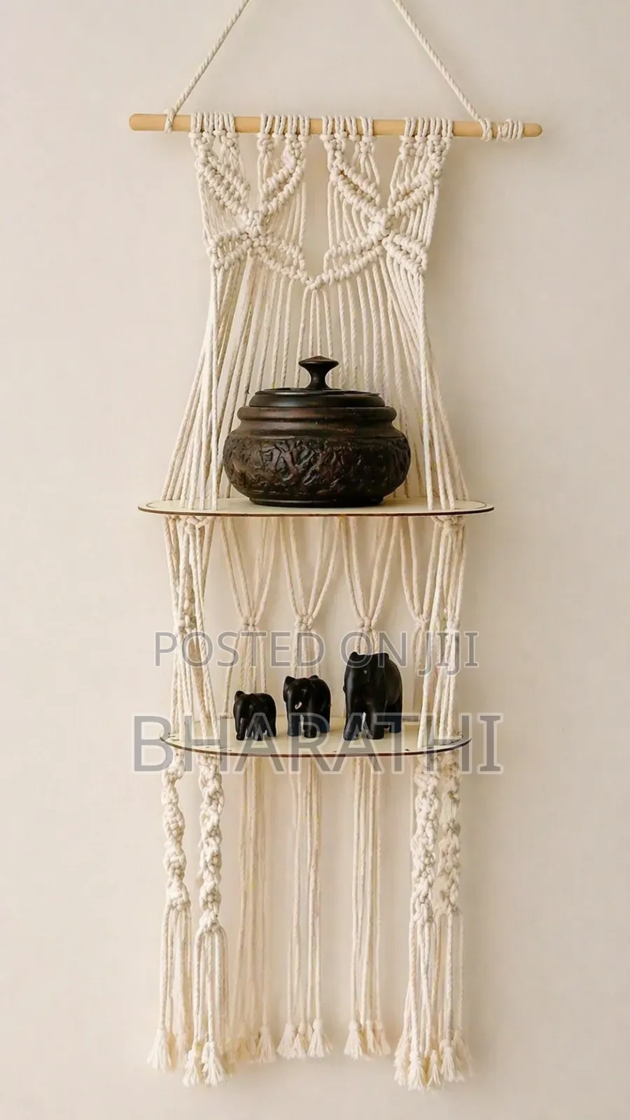Handmade Macramé Hanging Shelf