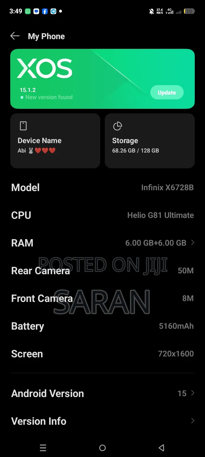 Infinix Hot 60i 128 GB Blue