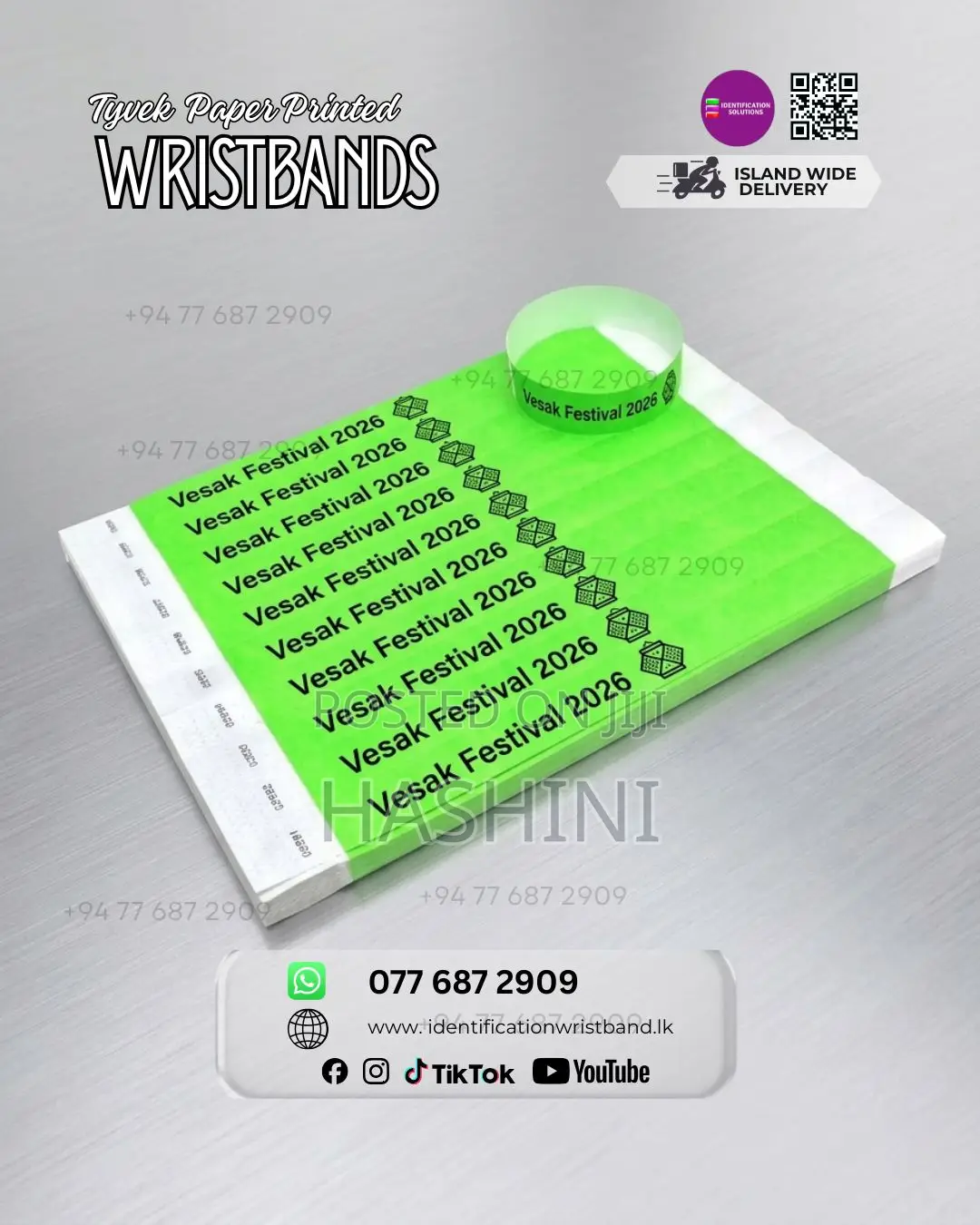 Tyvek Paper Wristband