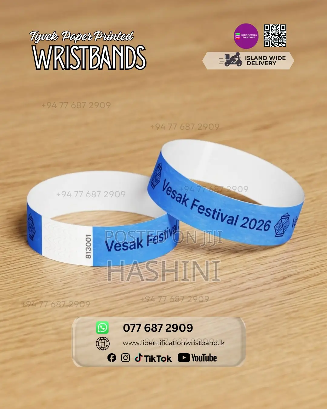 Tyvek Paper Wristband
