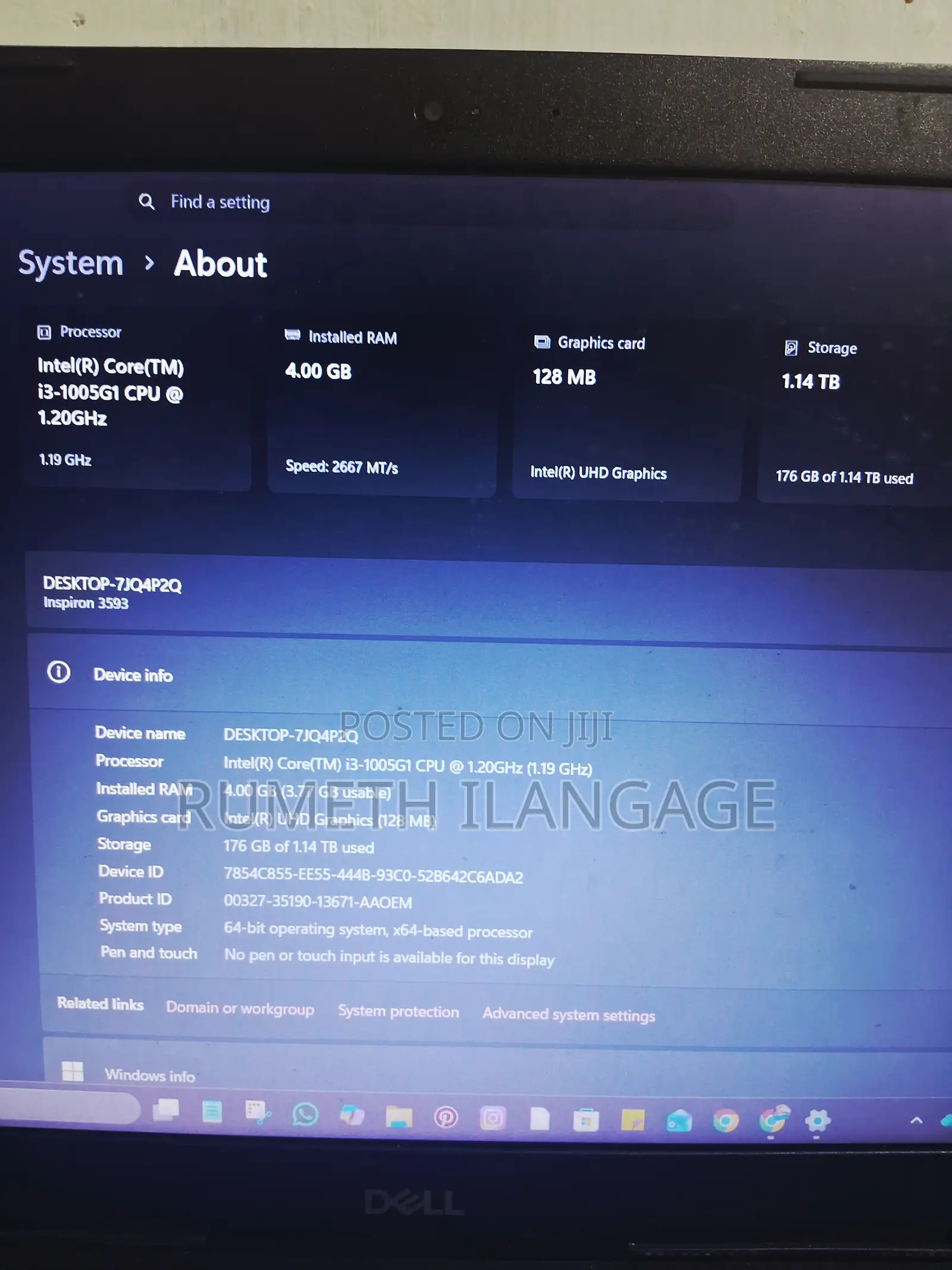 Laptop Dell Inspiron 11 3000 4GB Intel Core i3 HDD+SSD 1.5T