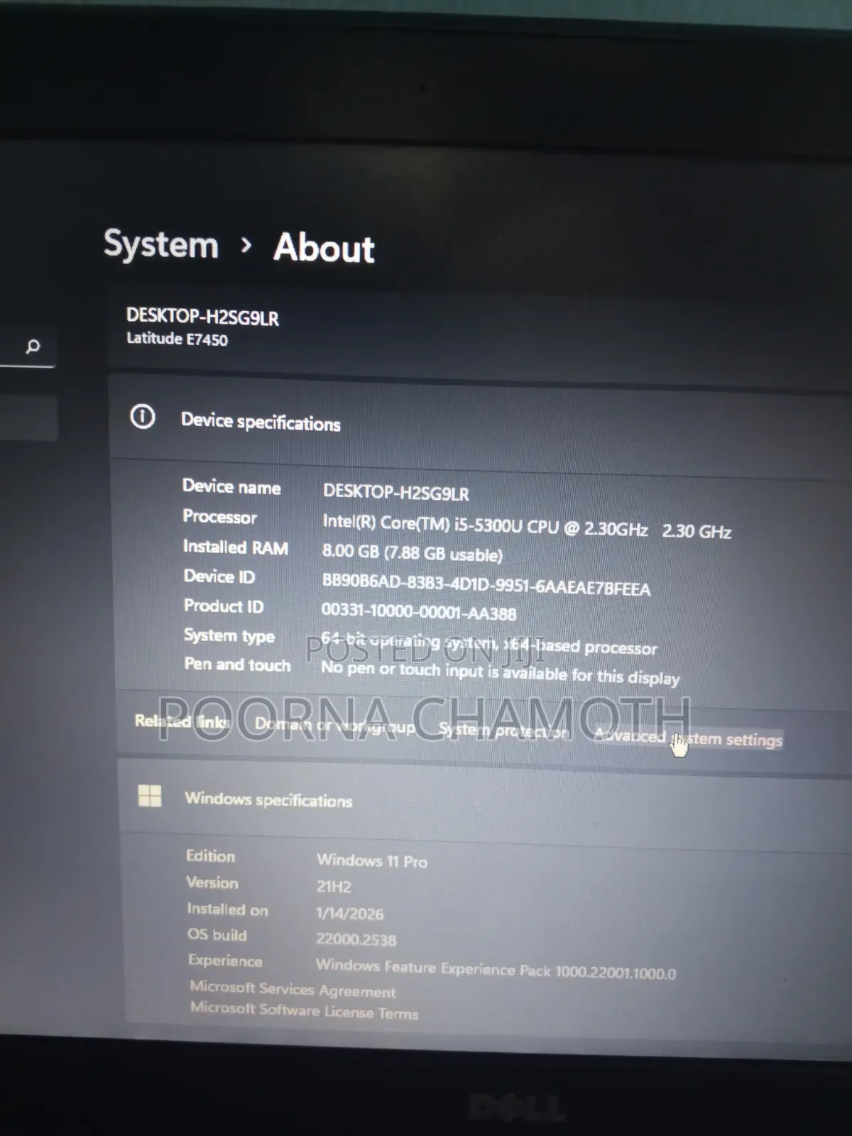 Laptop Dell Latitude 7450 8GB Intel Core i5 SSHD (Hybrid) 128GB