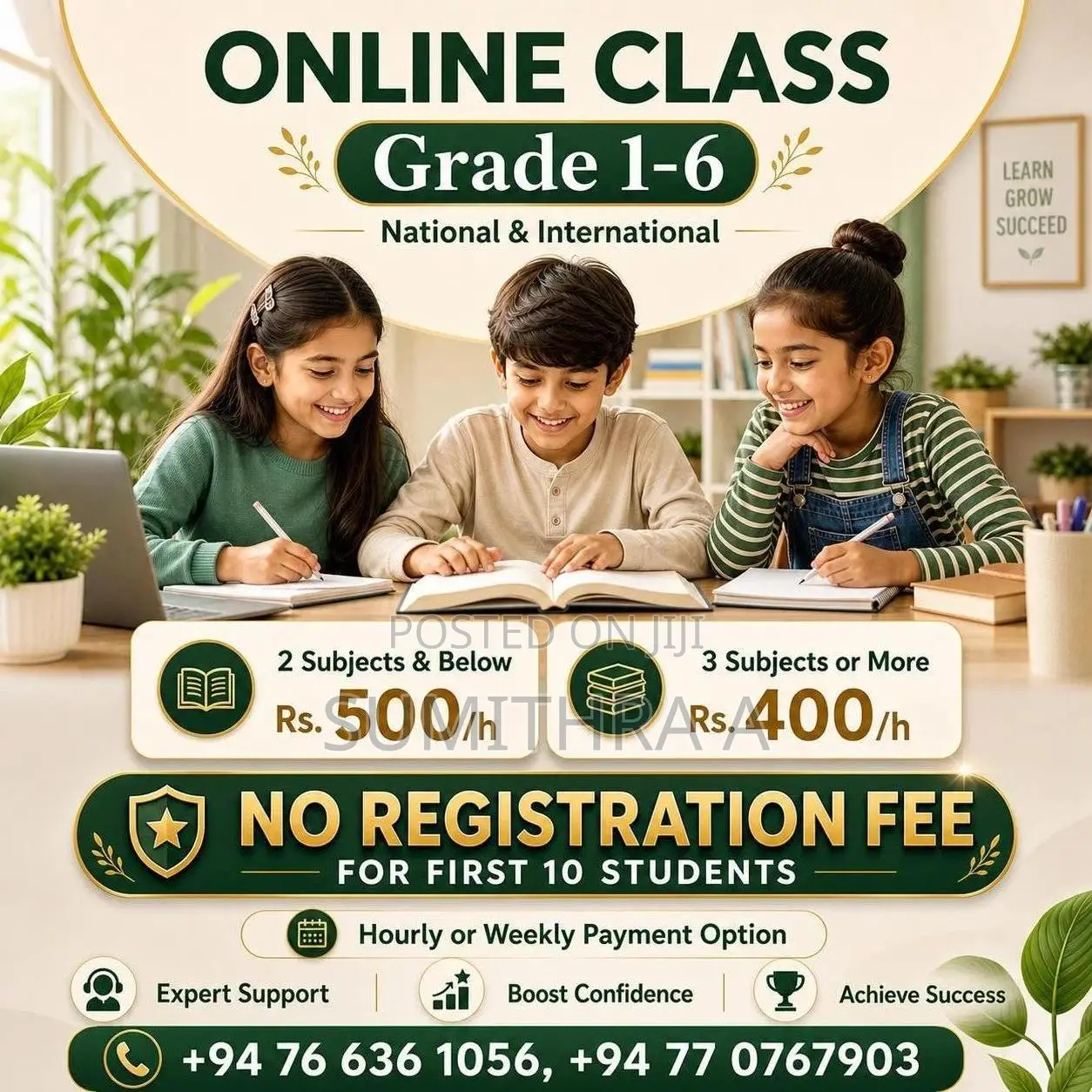 Online Tuition Grade 1–6 for National and International Students