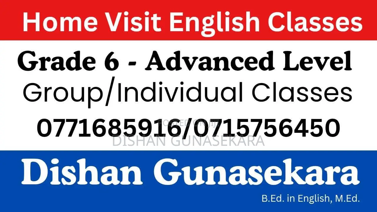 Home Visit English Classes (Grade 6-a/L)