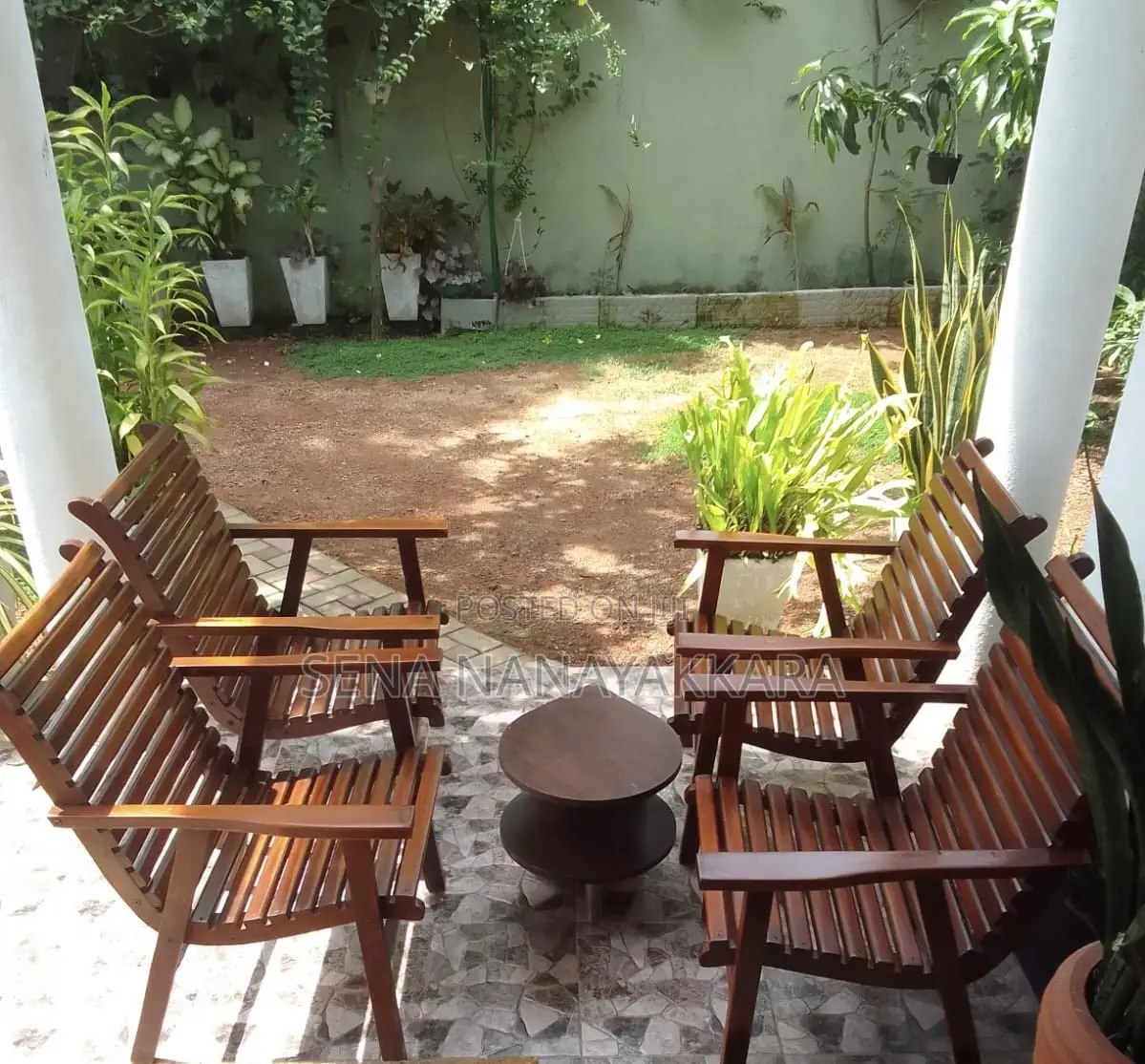 Teak Veranda Chair Set With a Coffee Table