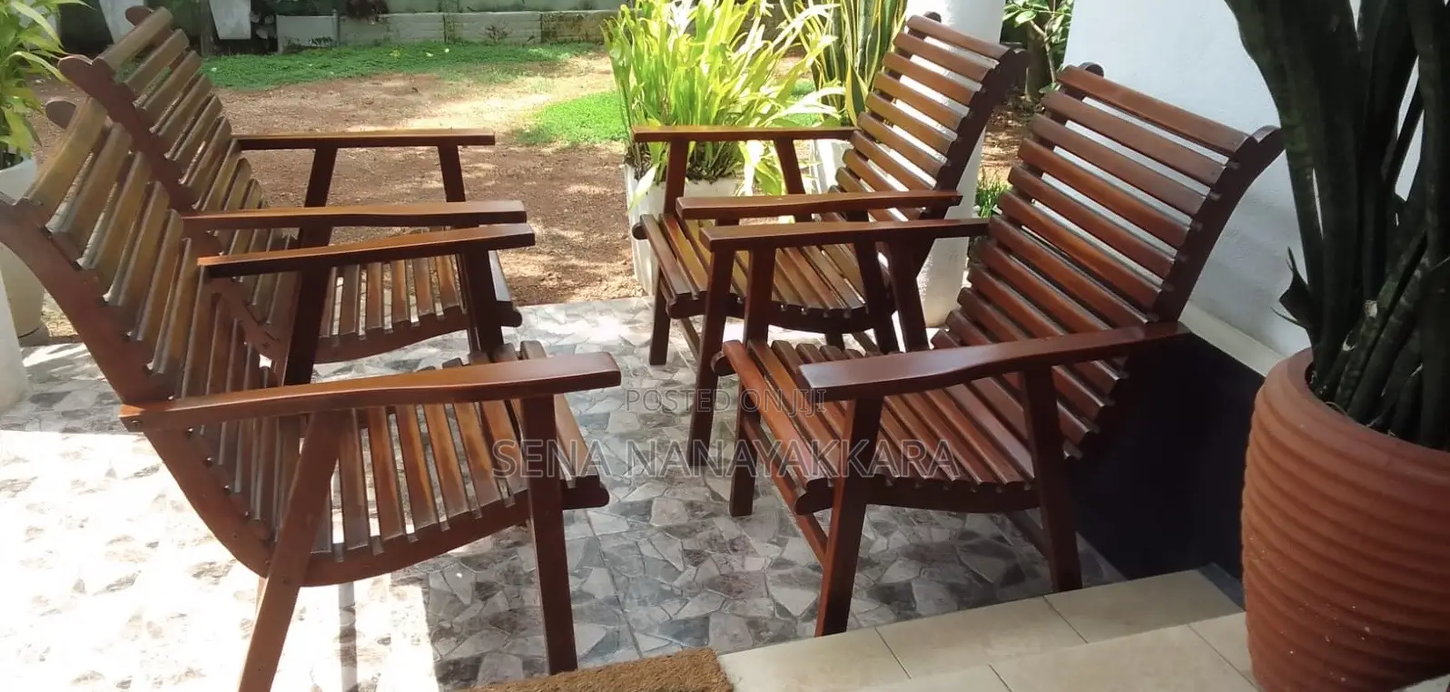 Teak Veranda Chair Set With a Coffee Table