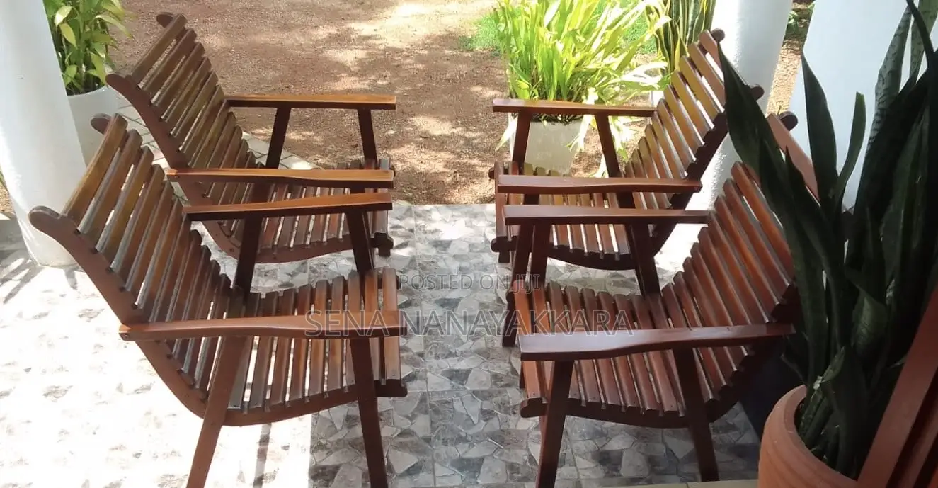 Teak Veranda Chair Set With a Coffee Table