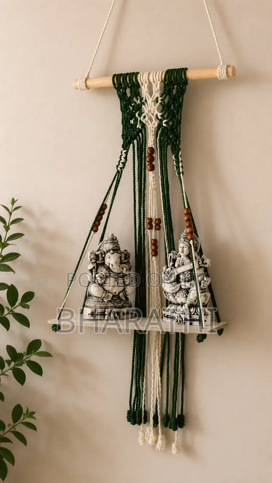 Handmade Macramé Hanging Shelf