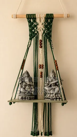 Handmade Macramé Hanging Shelf