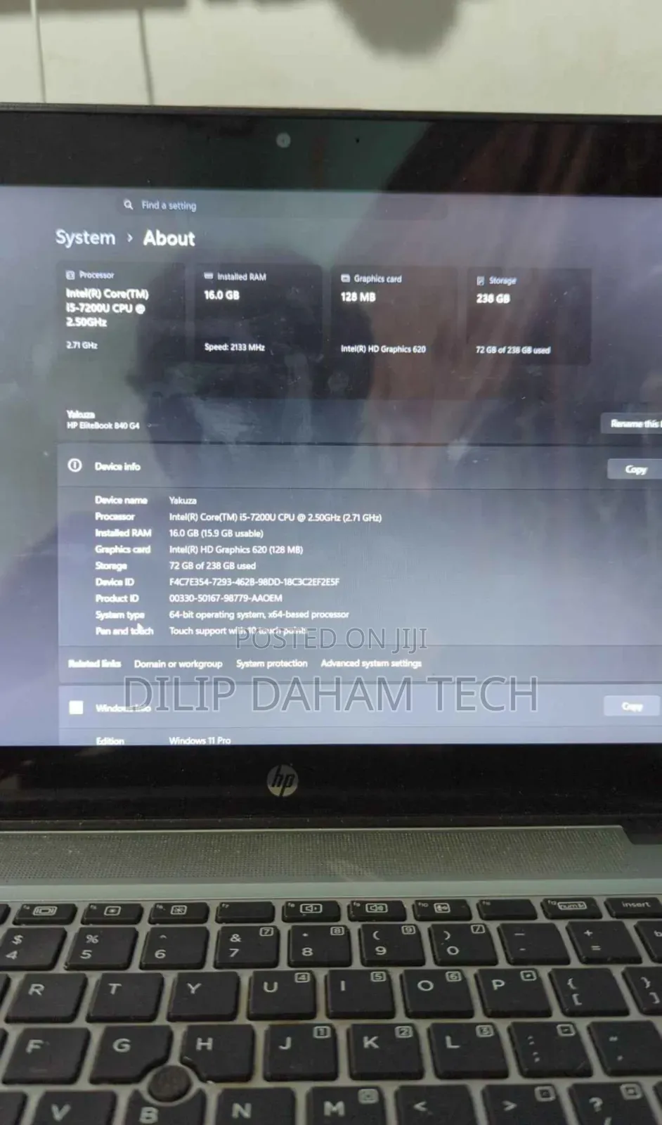 Laptop HP EliteBook 840 G4 16GB Intel Core i5 SSHD (Hybrid) 256GB