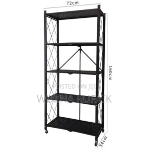 Foldable 5 Tier Storage Rack With Wheels