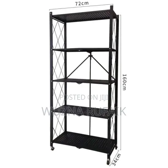 Foldable 5 Tier Storage Rack With Wheels
