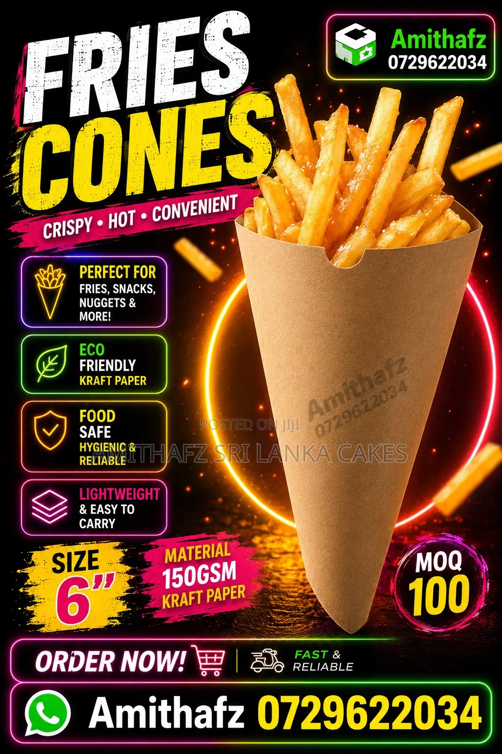 Fries Cones – Viral Street Food Packaging Sri Lanka Trending on Google