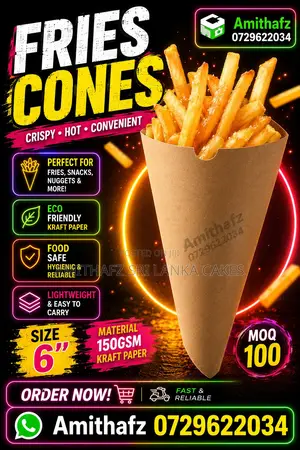 Fries Cones – Viral Street Food Packaging Sri Lanka Trending on Google