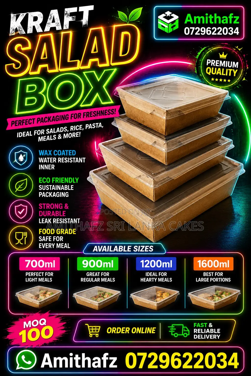 Kraft Salad Box – Food Packaging Sri Lanka** Bright • Modern • Viral •