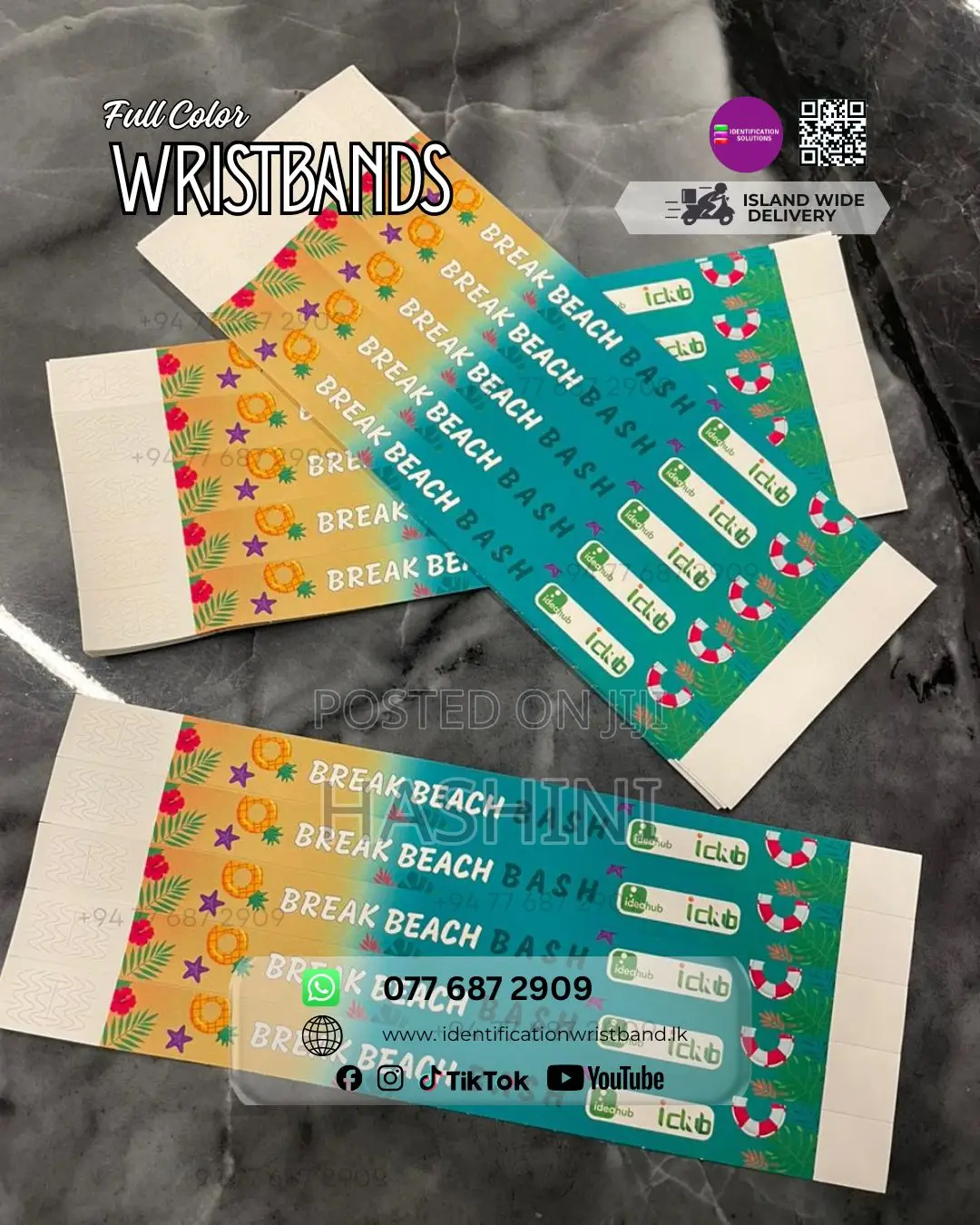 Full-Color Waterproof Tyvek Wristband