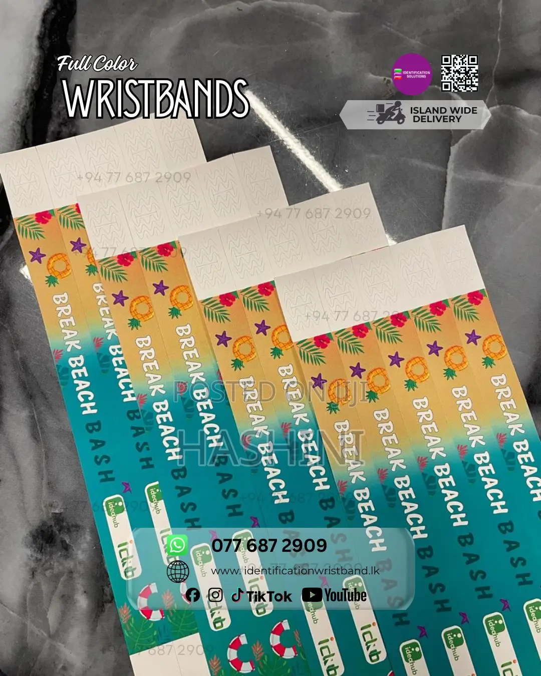 Full-Color Waterproof Tyvek Wristband