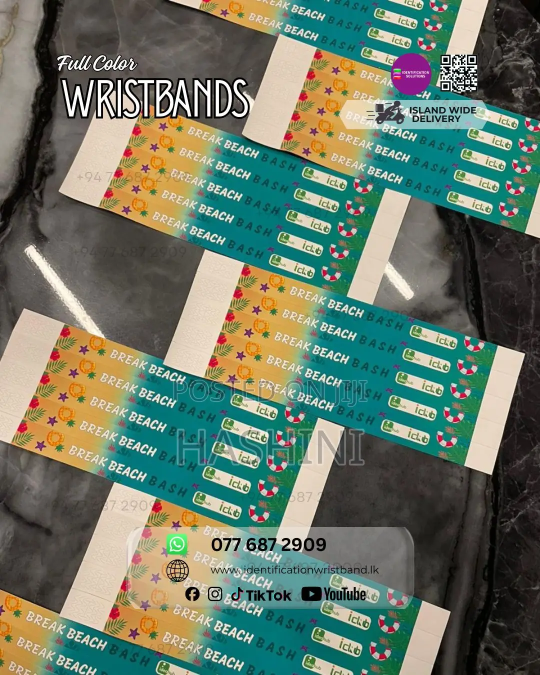 Full-Color Waterproof Tyvek Wristband