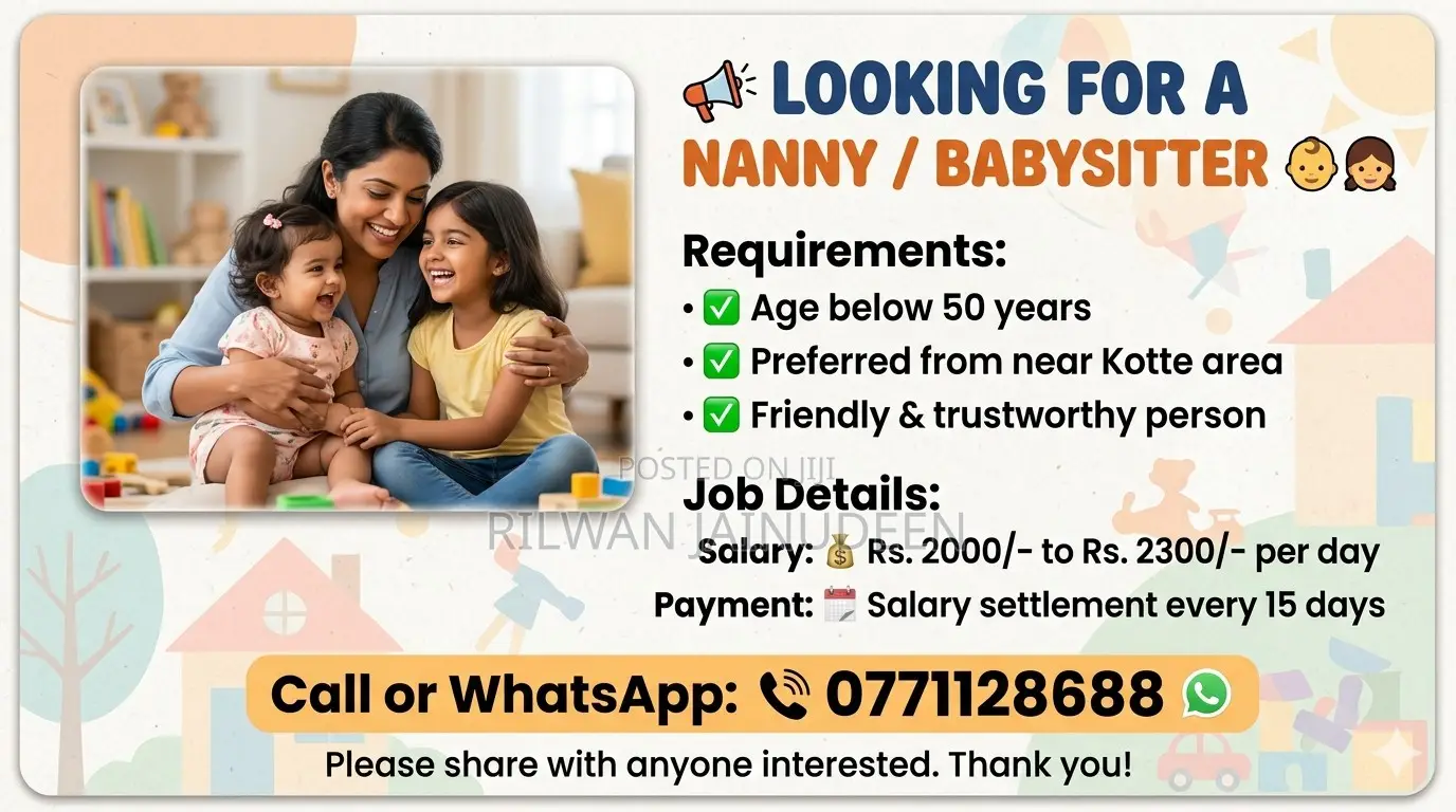 Looking for a Nanny / Babysitter