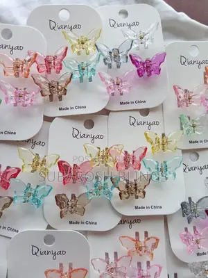 Mini Translucent Butterfly Hair Claw Clips Card