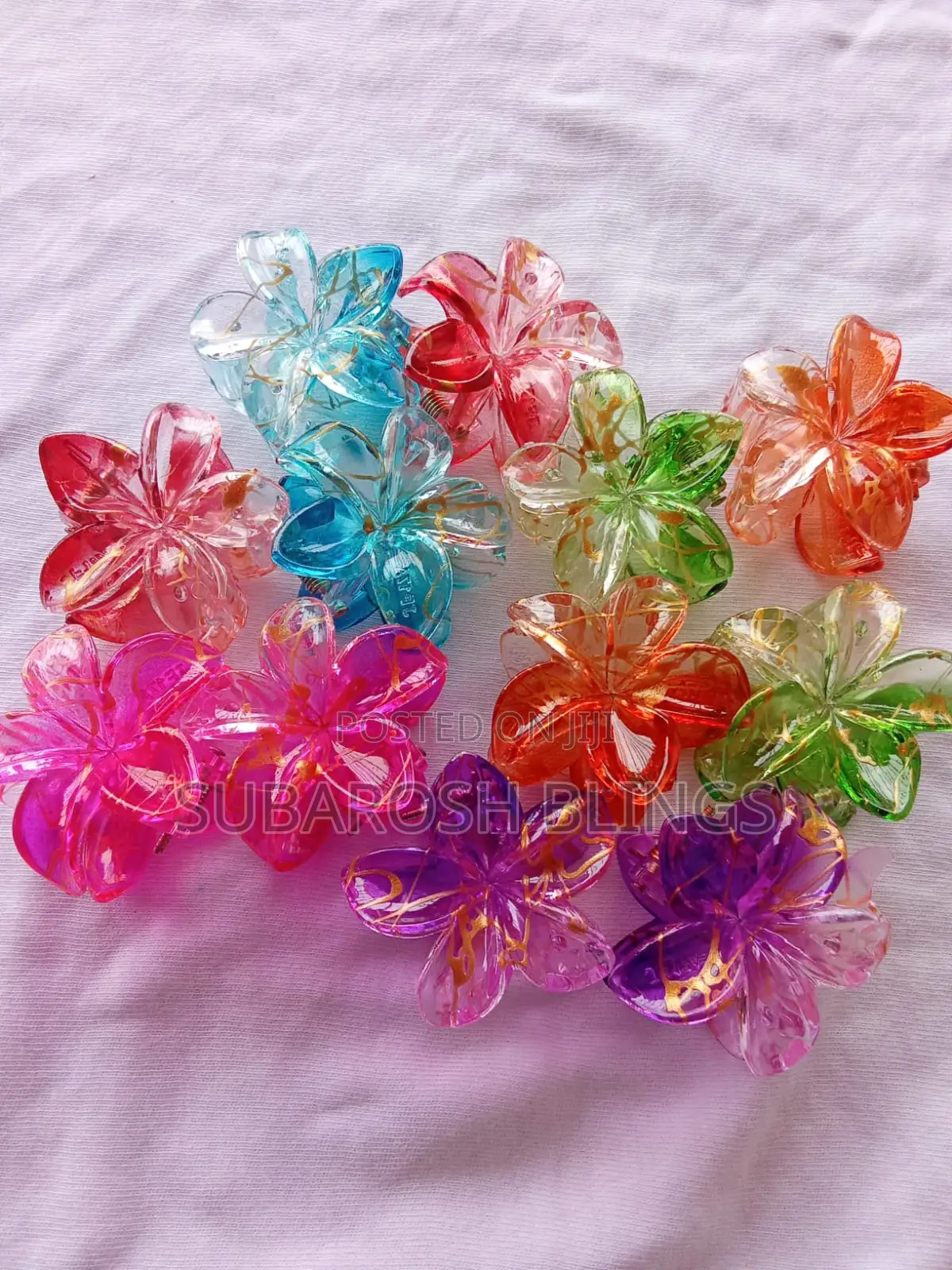 Translucent Flower Hair Claw Clips