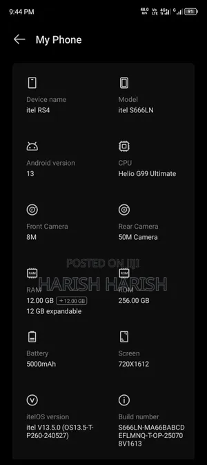 Itel RS4 256 GB Black