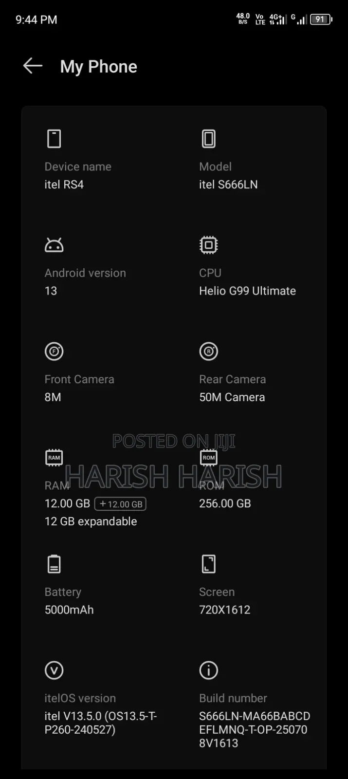 Itel RS4 256 GB Black