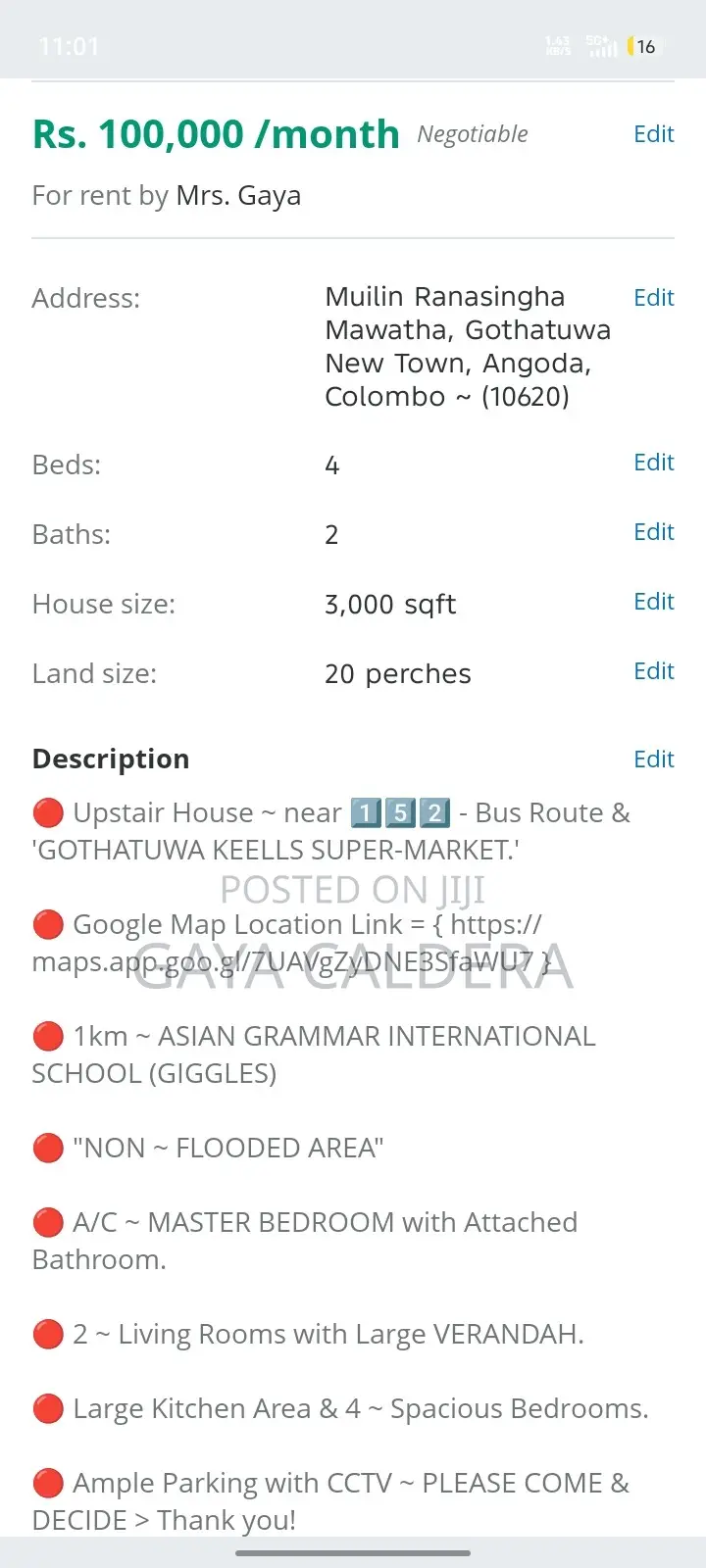 Furnished 4bdrm House in Kajugahawatta, Kolonnawa for rent
