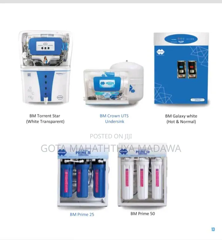 Water Purifiers (වතුර පෙරහන් යන්ත්‍ර )