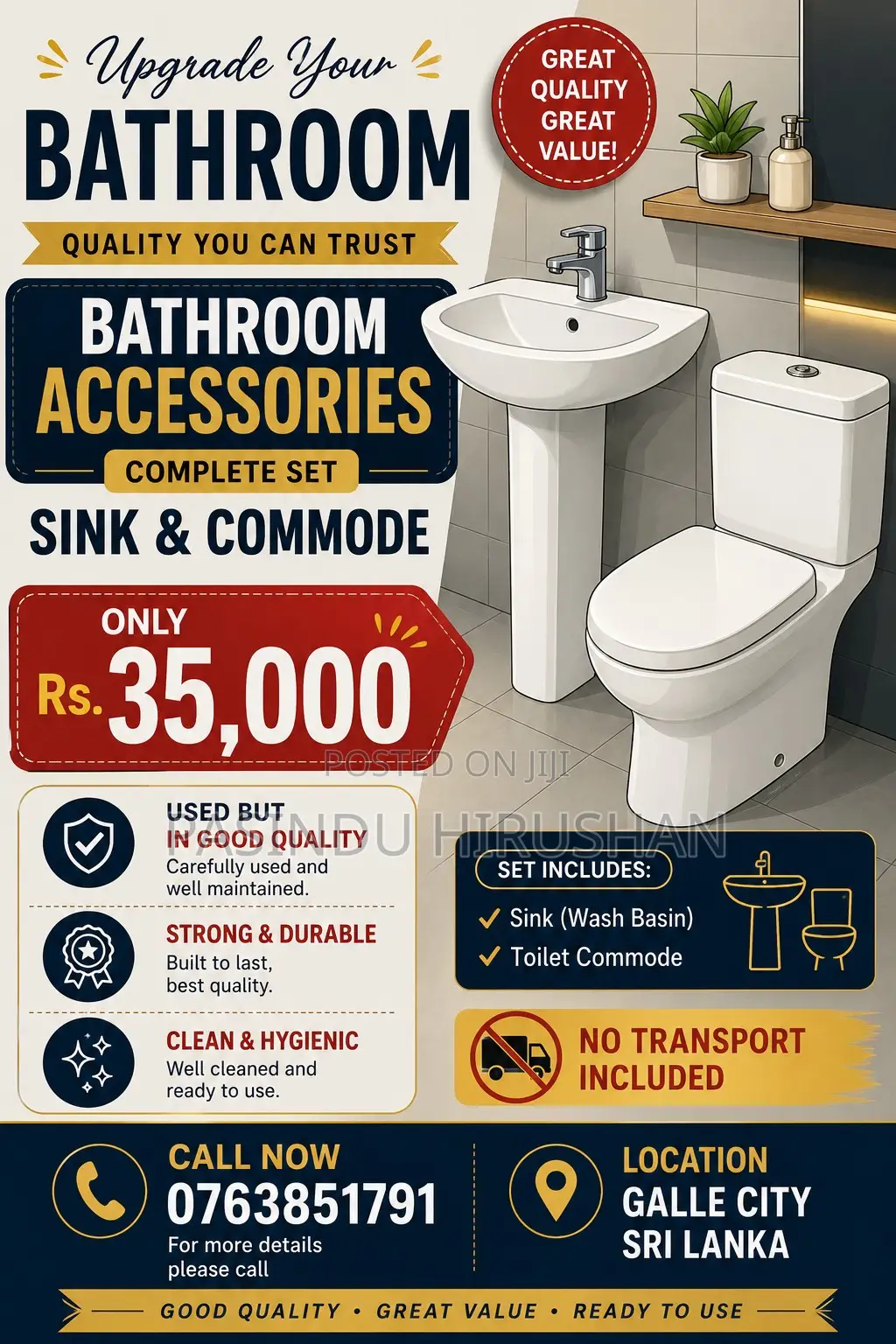 Used Commode and a Wash Basin for Sale