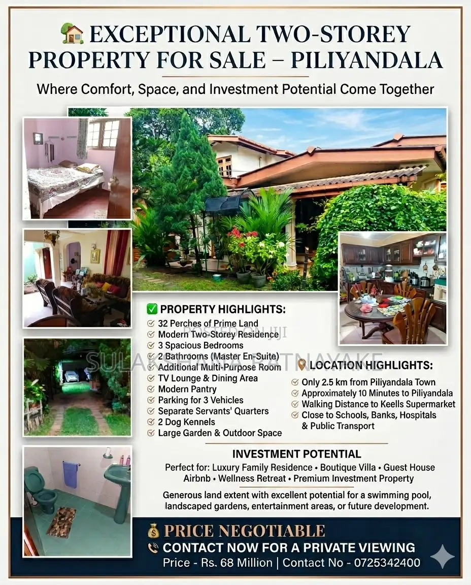Furnished 3bdrm House in Piliyandala for sale
