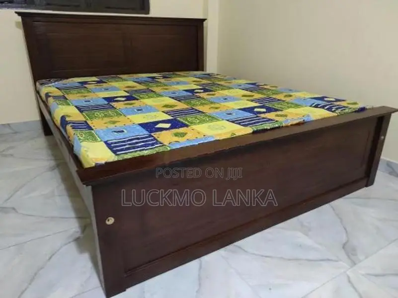 Brand New 6 X5 Teak Box Bed with Double Layer Mattress 72 X60