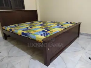 Brand New 6 X5 Teak Box Bed with Double Layer Mattress 72 X60